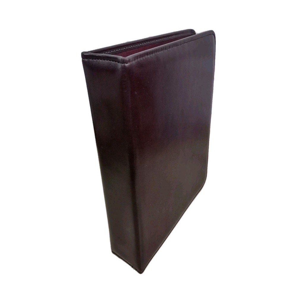 VTG 1998 FRANKLIN QUEST Leather 7-Ring Planner Binder ORGANIZER USA Burgundy